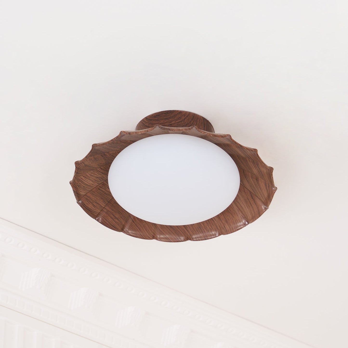 Scalloped Petal Ceiling Light With Domed Diffuser