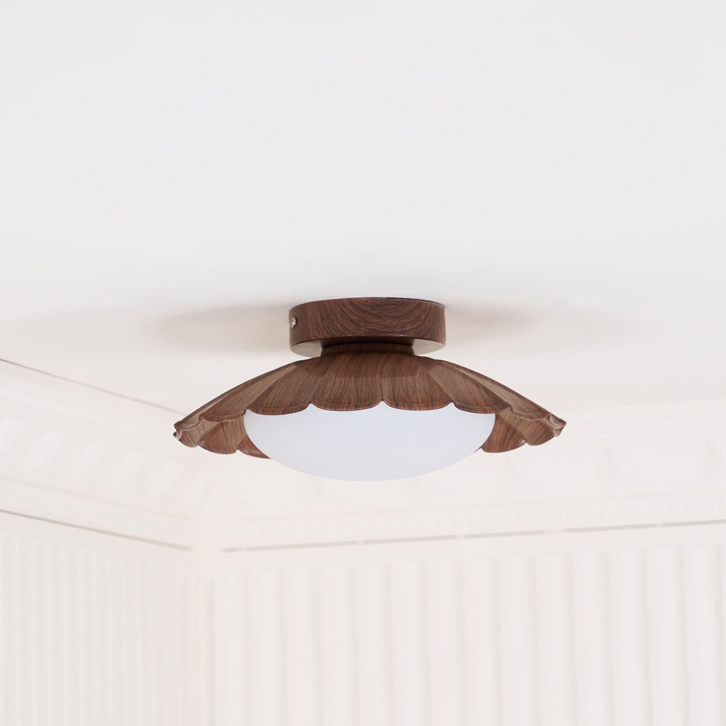 Scalloped Petal Ceiling Light With Domed Diffuser