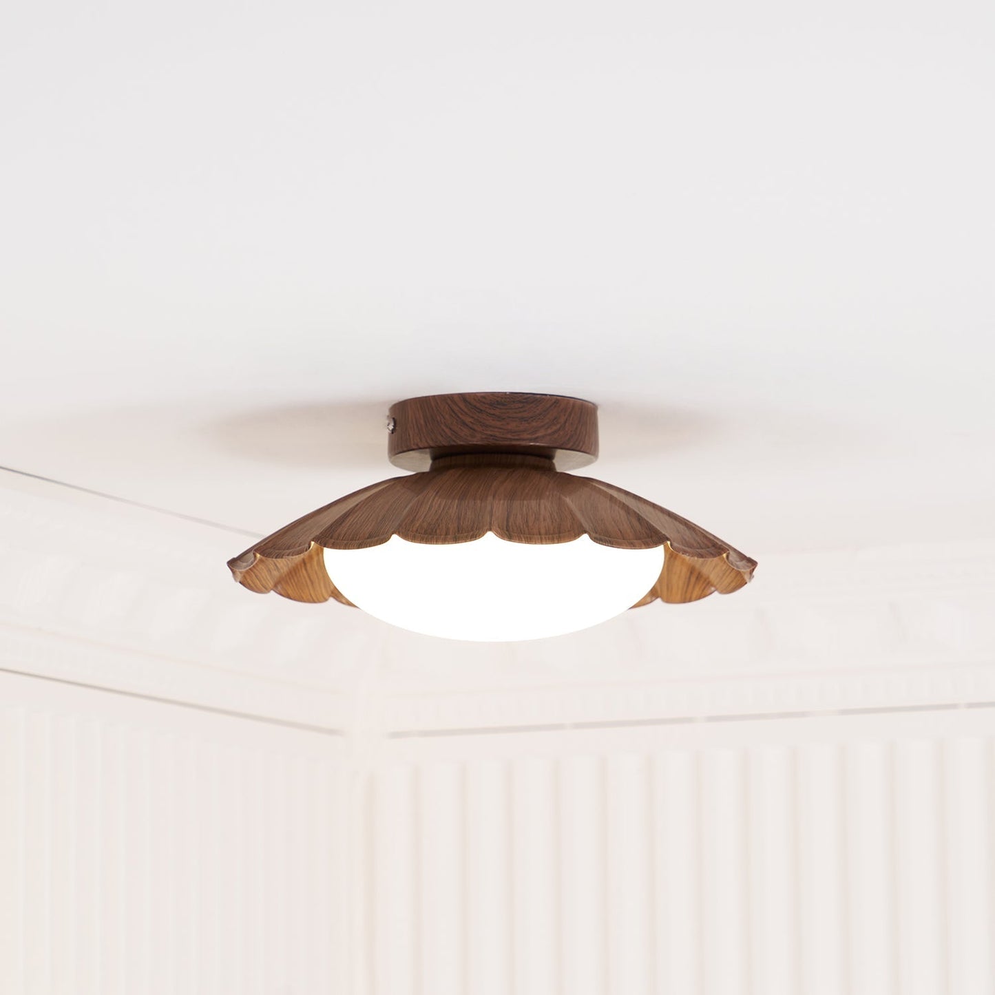 Scalloped Petal Ceiling Light With Domed Diffuser