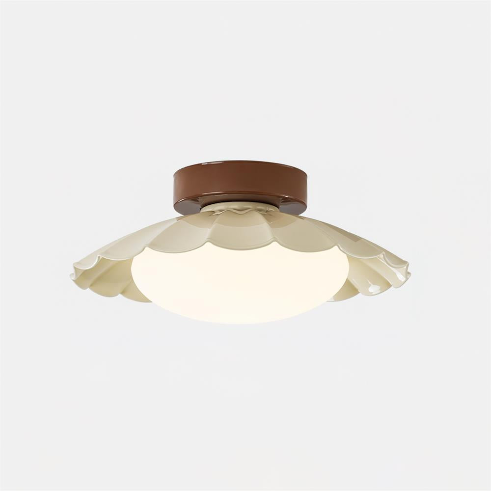 Scalloped Petal Ceiling Light With Domed Diffuser