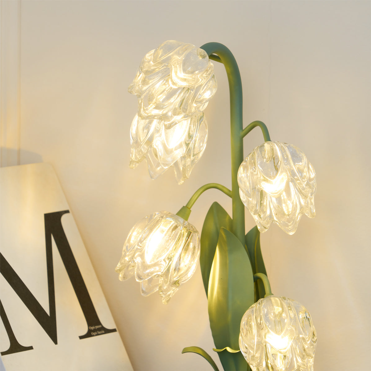 Lily-Inspired Crystal Blossom Table Lamp With Multi-Light Stem