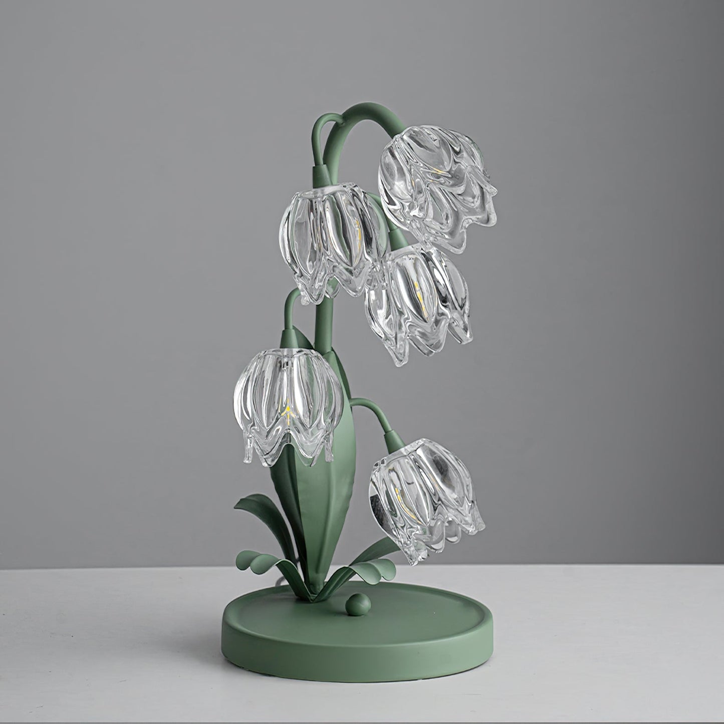 Lily-Inspired Crystal Blossom Table Lamp With Multi-Light Stem