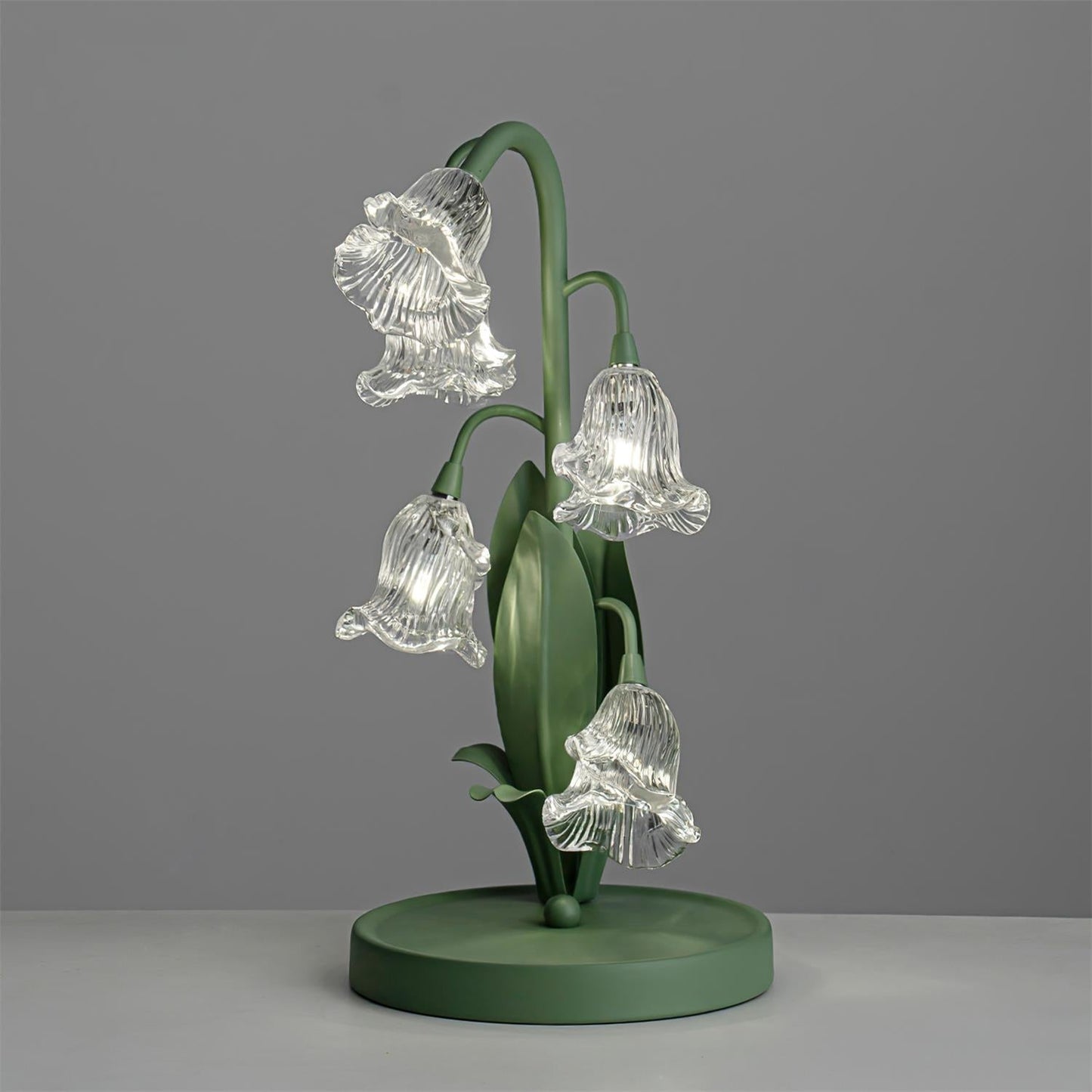 Lily-Inspired Crystal Blossom Table Lamp With Multi-Light Stem