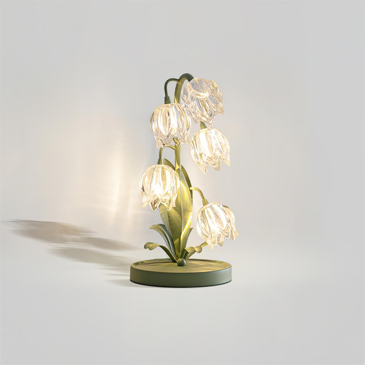 Lily-Inspired Crystal Blossom Table Lamp With Multi-Light Stem