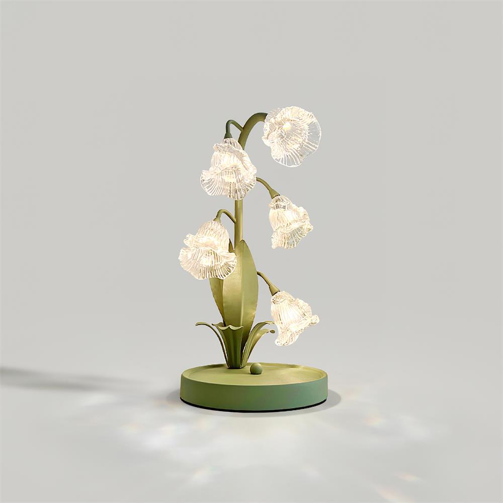 Lily-Inspired Crystal Blossom Table Lamp With Multi-Light Stem