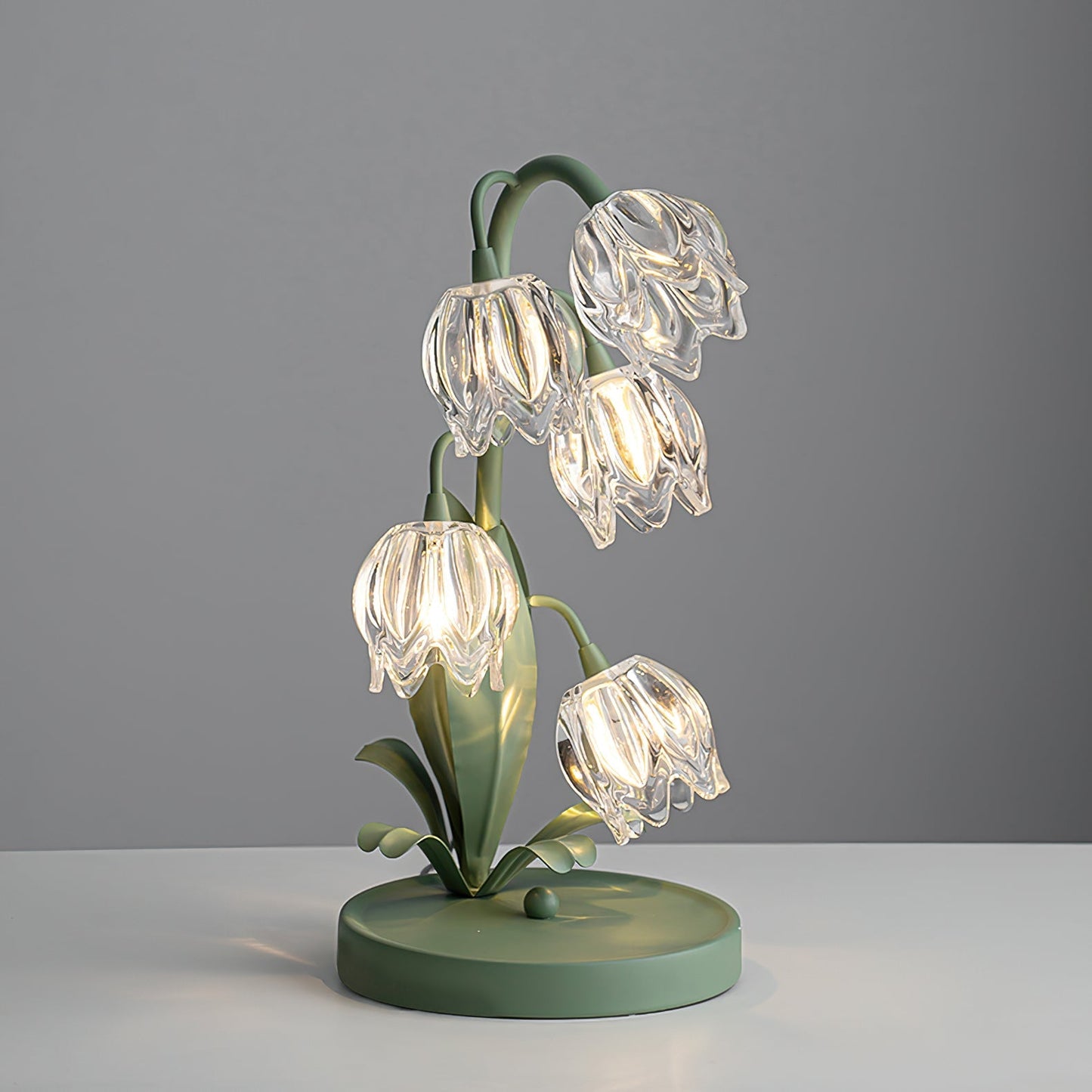 Lily-Inspired Crystal Blossom Table Lamp With Multi-Light Stem