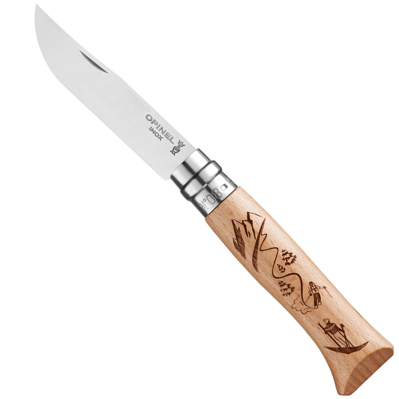 No.08 Engraved Handle Folding Knife - Alpine Adventures
