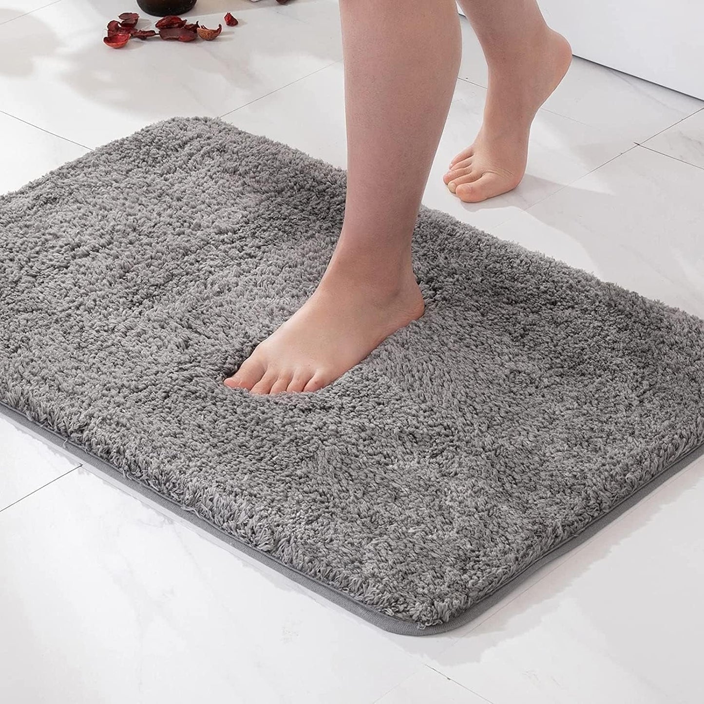 Bath Mat Microfiber Non Slip Machine Washable Bathroom Rug