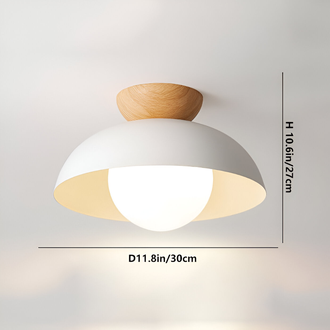 Nordic Minimalist Iron Shade Ceiling Light With Eco Dome Design