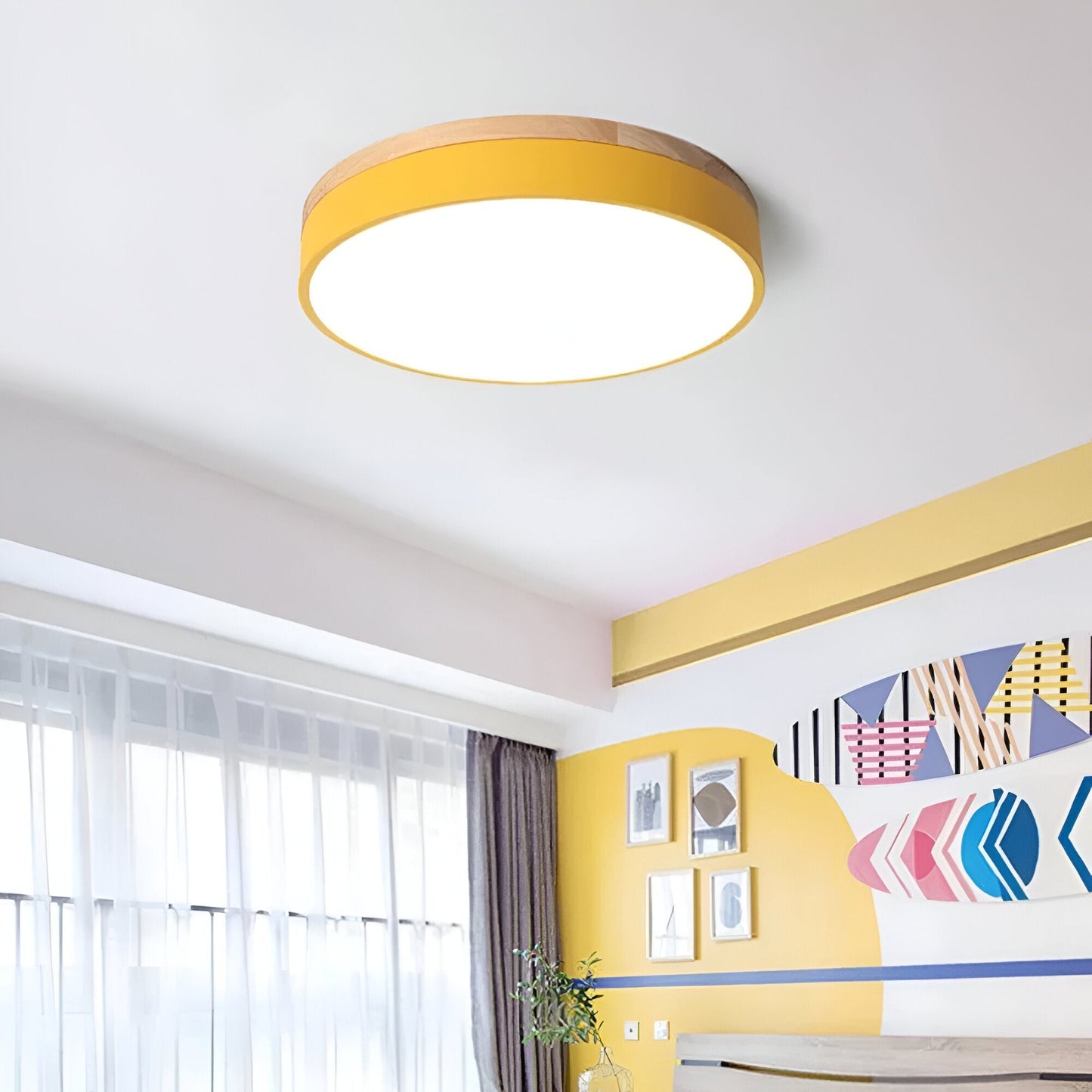 Nordic Round Flush Ceiling Light LED Light With Acrylic Diffuser