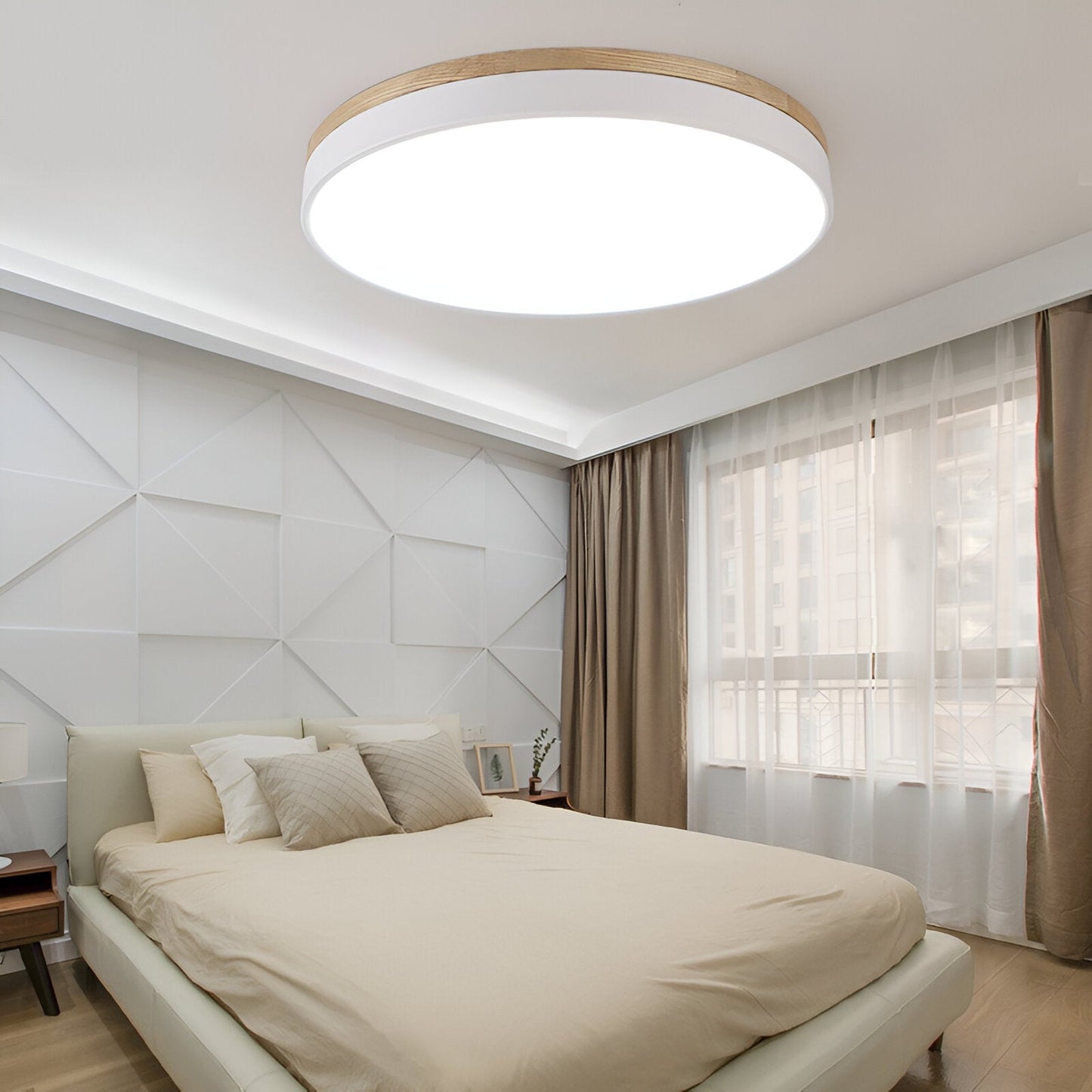 Nordic Round Flush Ceiling Light LED Light With Acrylic Diffuser