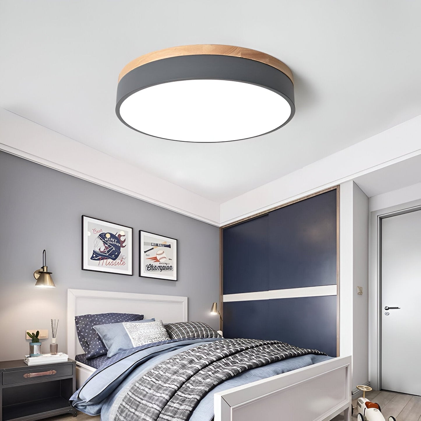 Nordic Round Flush Ceiling Light LED Light With Acrylic Diffuser