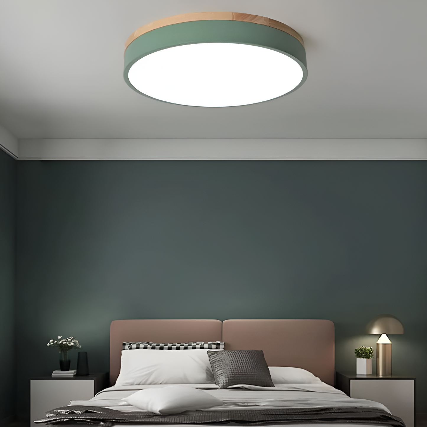 Nordic Round Flush Ceiling Light LED Light With Acrylic Diffuser