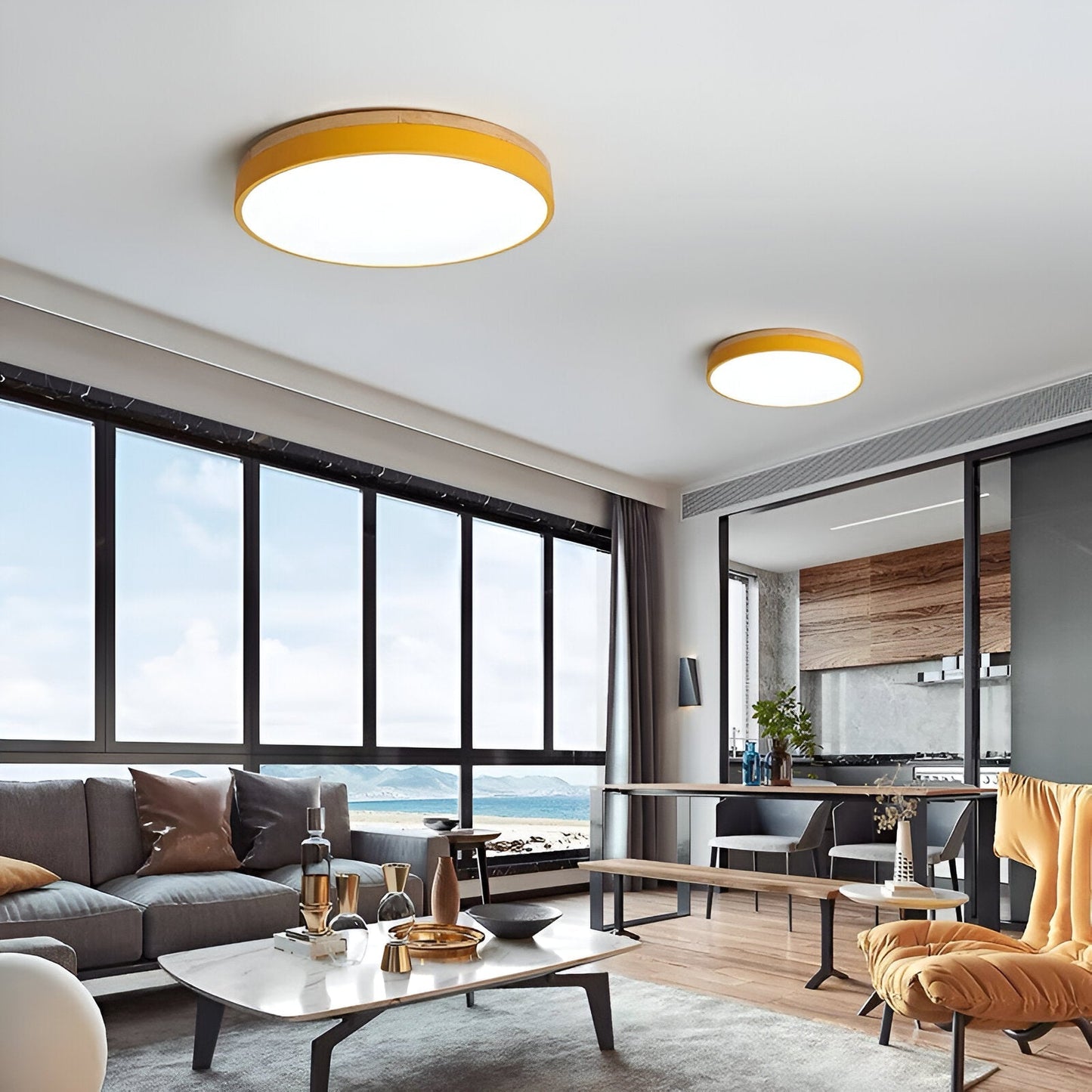 Nordic Round Flush Ceiling Light LED Light With Acrylic Diffuser