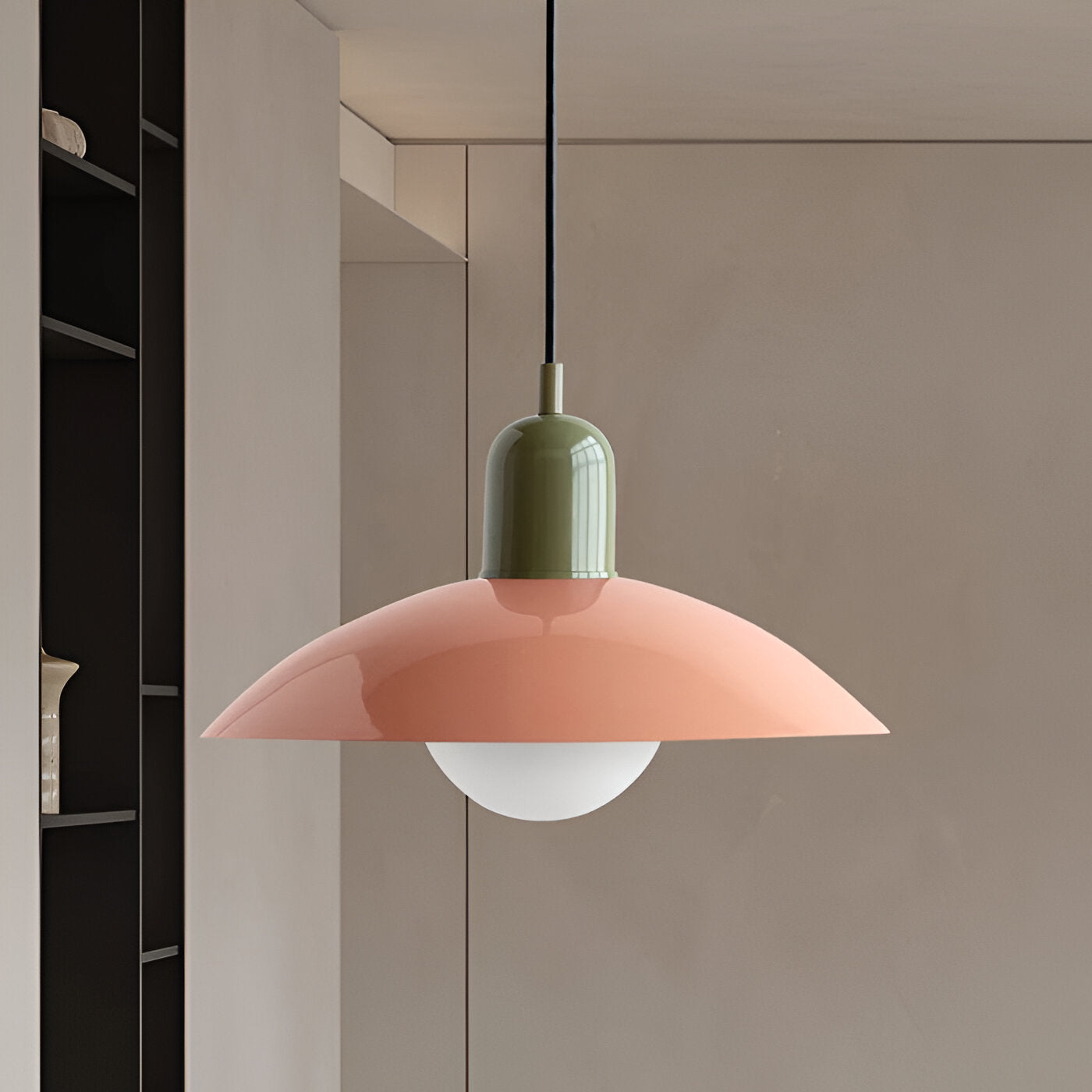 Bauhaus Minimalist Wrought Iron Pendant Light With Dome Shade