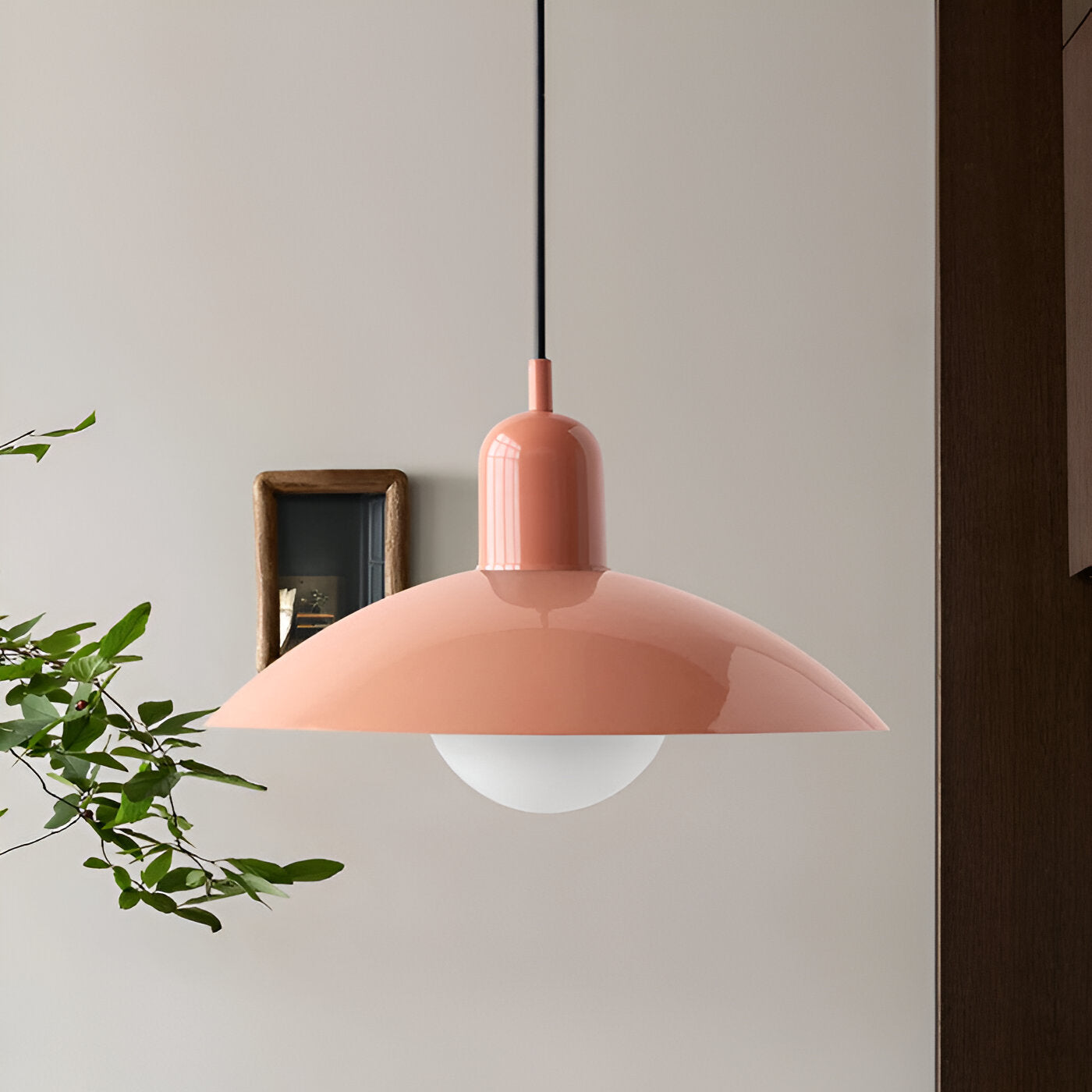 Bauhaus Minimalist Wrought Iron Pendant Light With Dome Shade