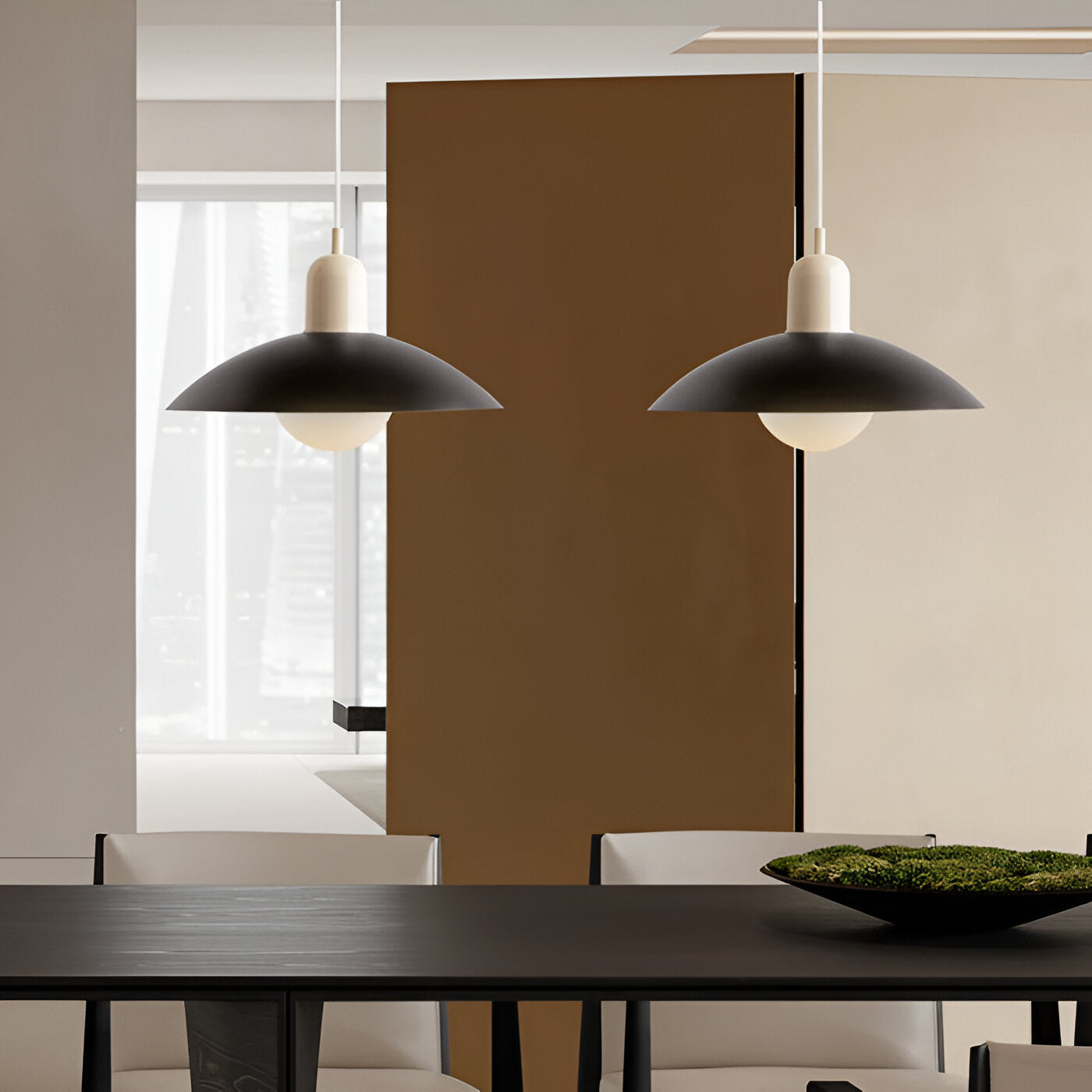 Bauhaus Minimalist Wrought Iron Pendant Light With Dome Shade