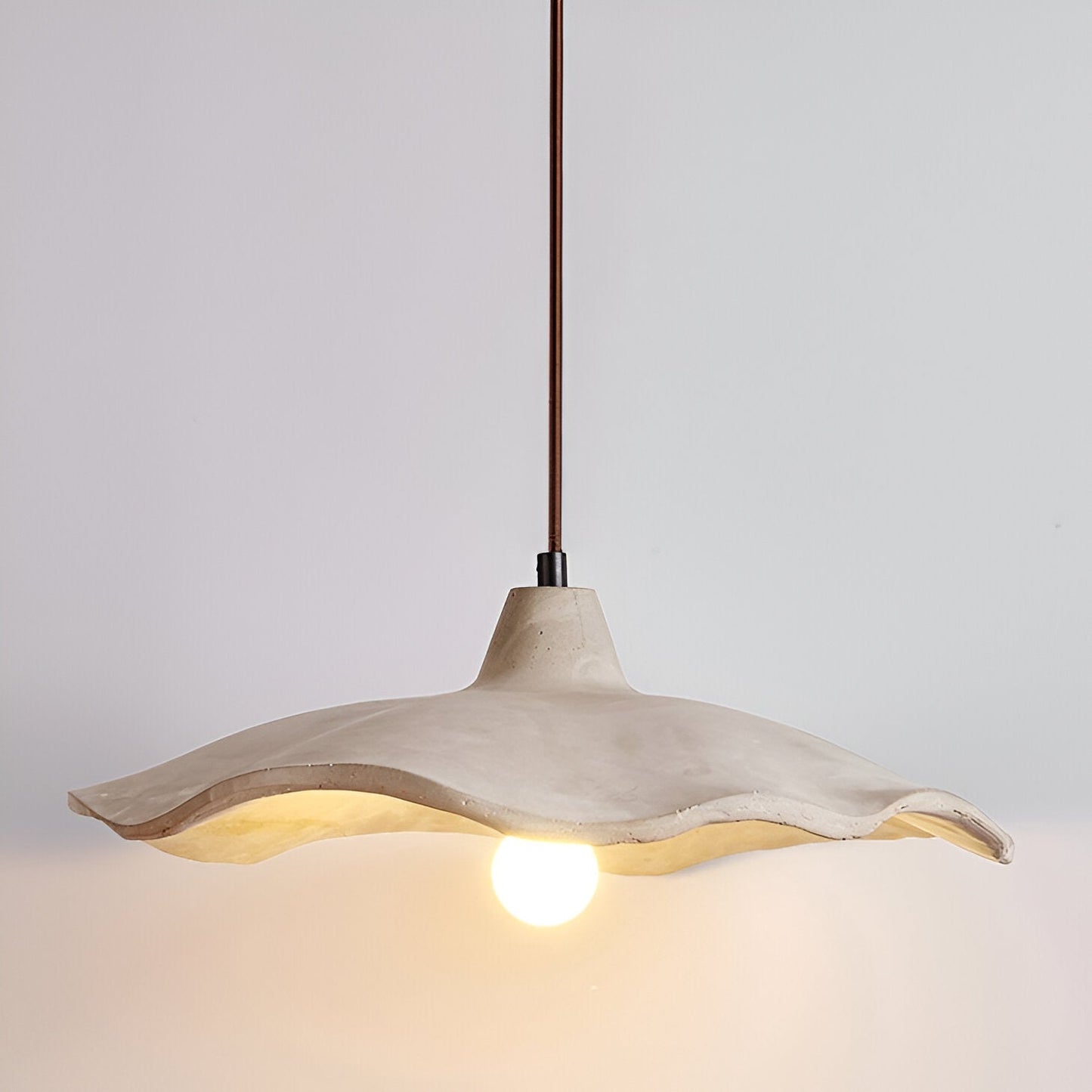 Wabi-Sabi Flower Shaped Cement Pendant Light With Adjustable Cord