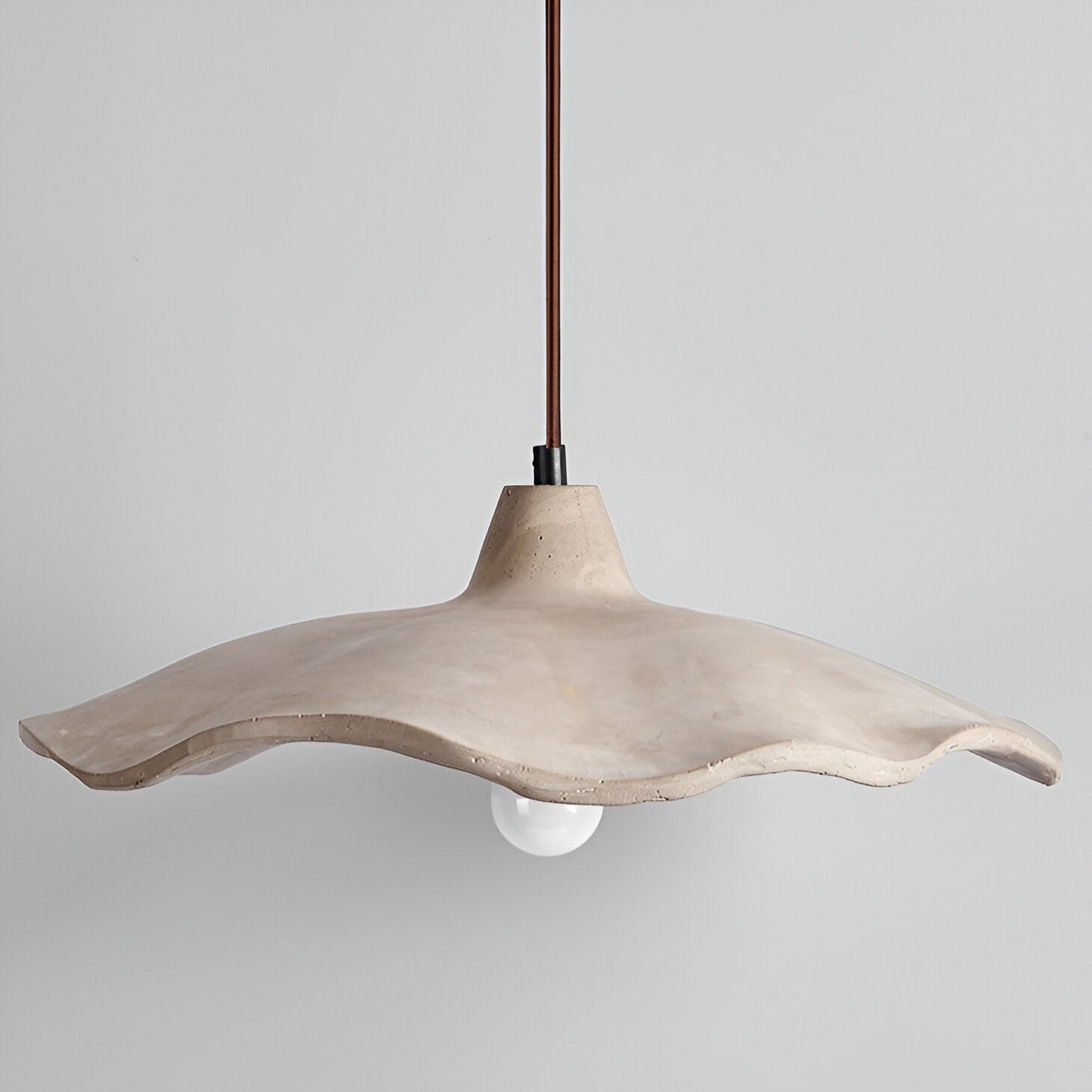 Wabi-Sabi Flower Shaped Cement Pendant Light With Adjustable Cord