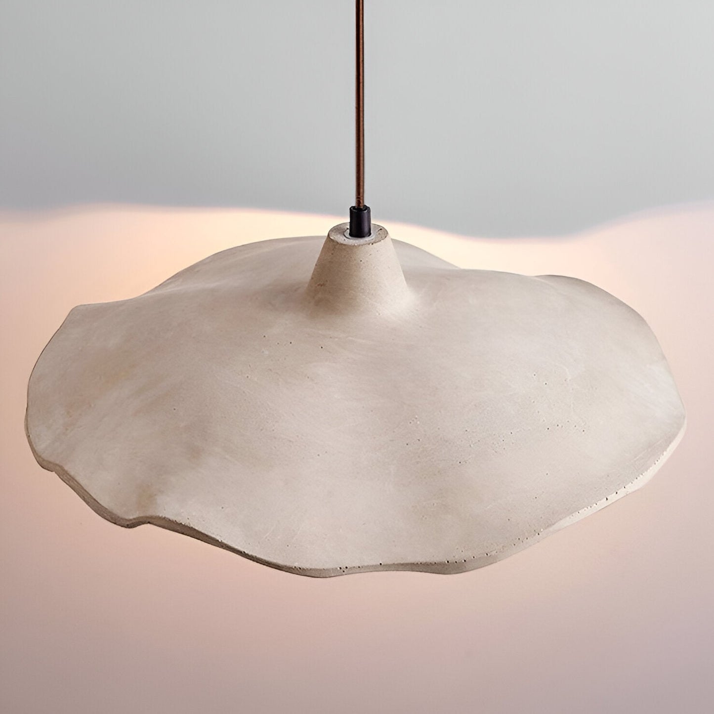 Wabi-Sabi Flower Shaped Cement Pendant Light With Adjustable Cord