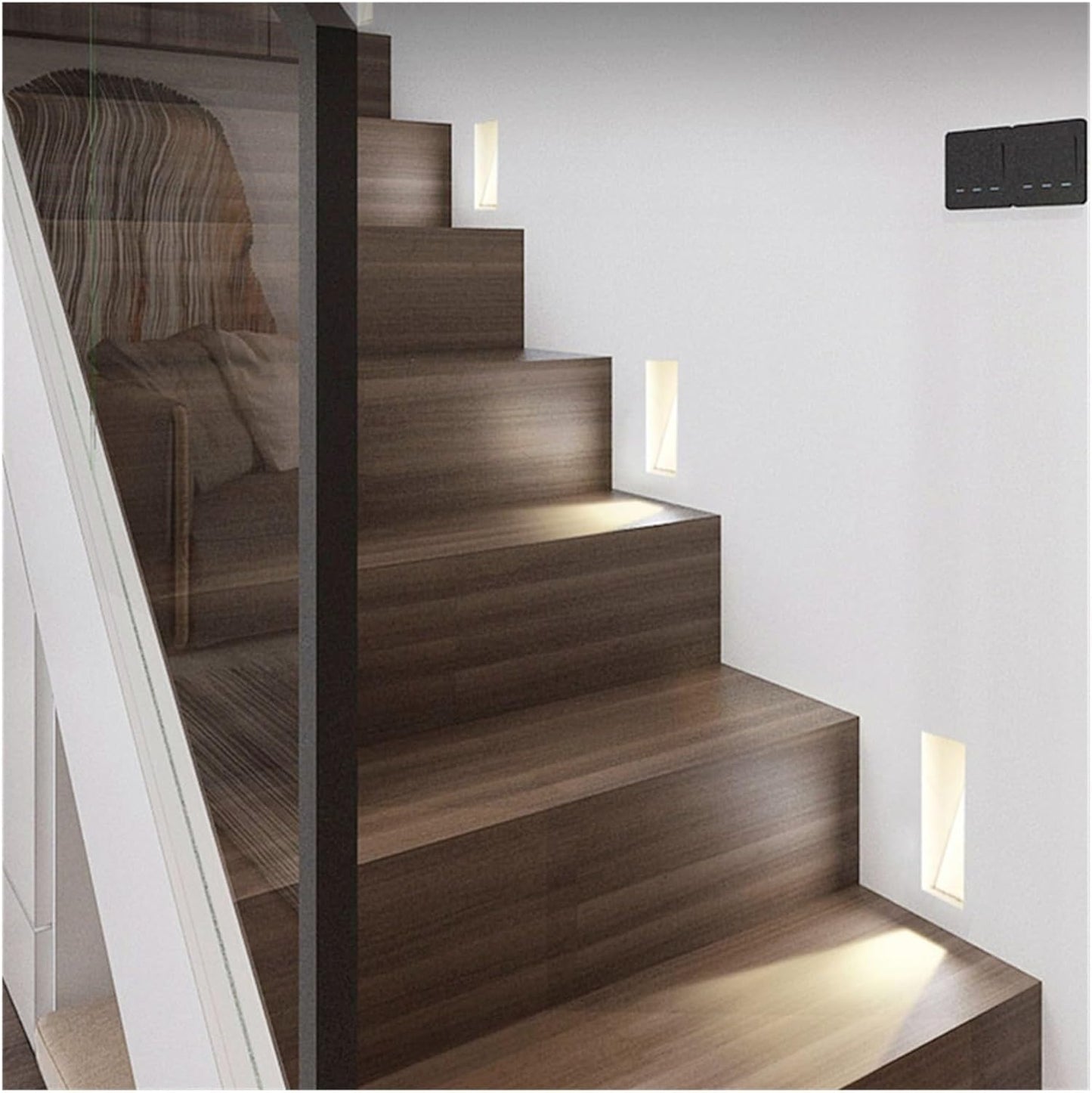LED Motion Sensor Wall Light Recessed Metal Indoor Wall Sconce