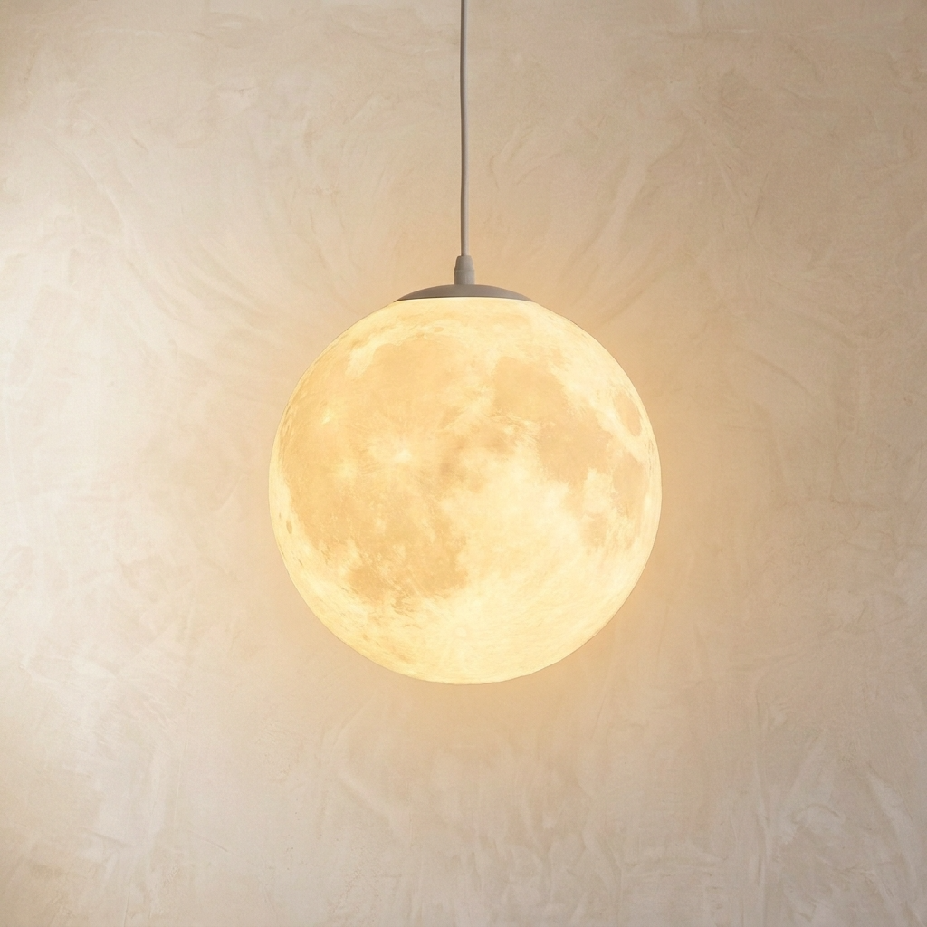 Pendant Light Adjustable Cable Moon Calming Ambient Design