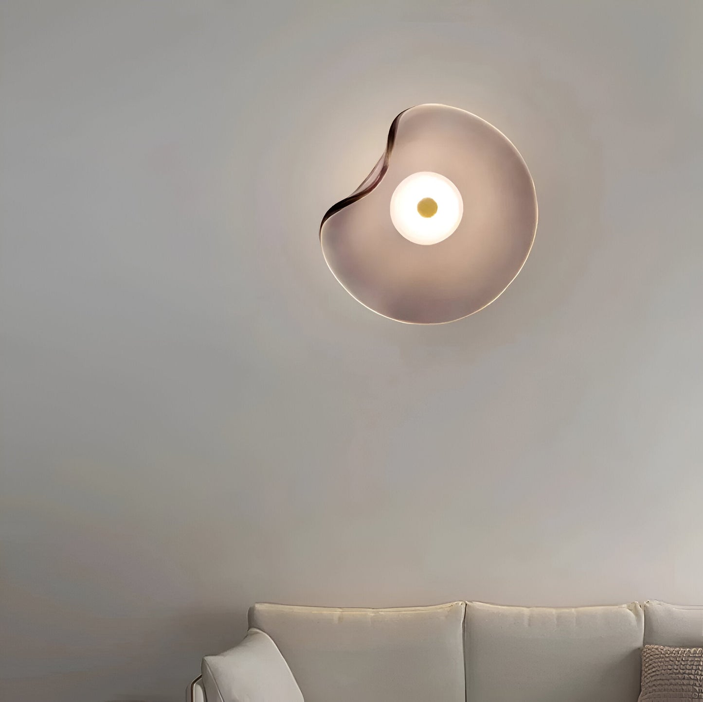 Nordic Curved Glass Wall Light LED Light With Sculpted Glass Shade