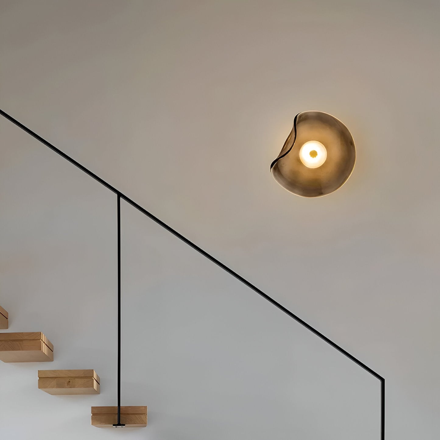 Nordic Curved Glass Wall Light LED Light With Sculpted Glass Shade