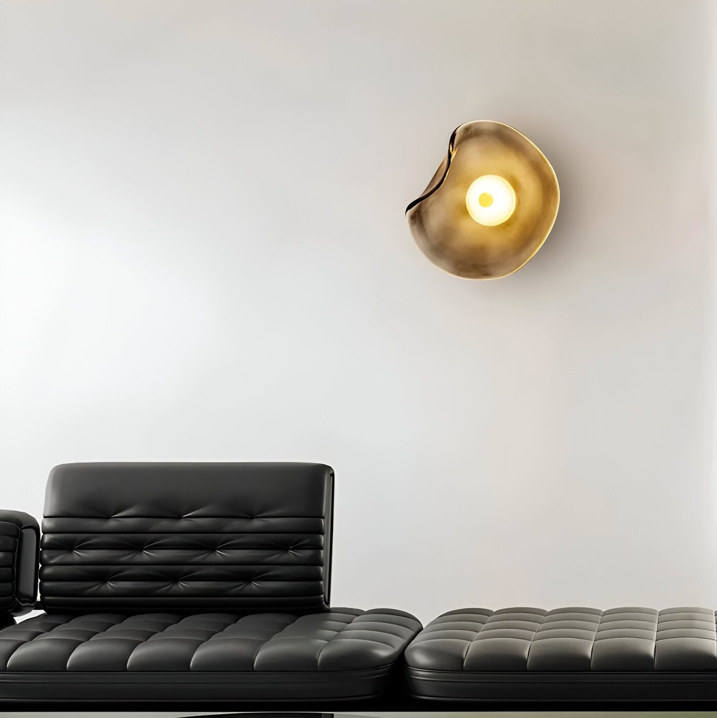 Nordic Curved Glass Wall Light LED Light With Sculpted Glass Shade