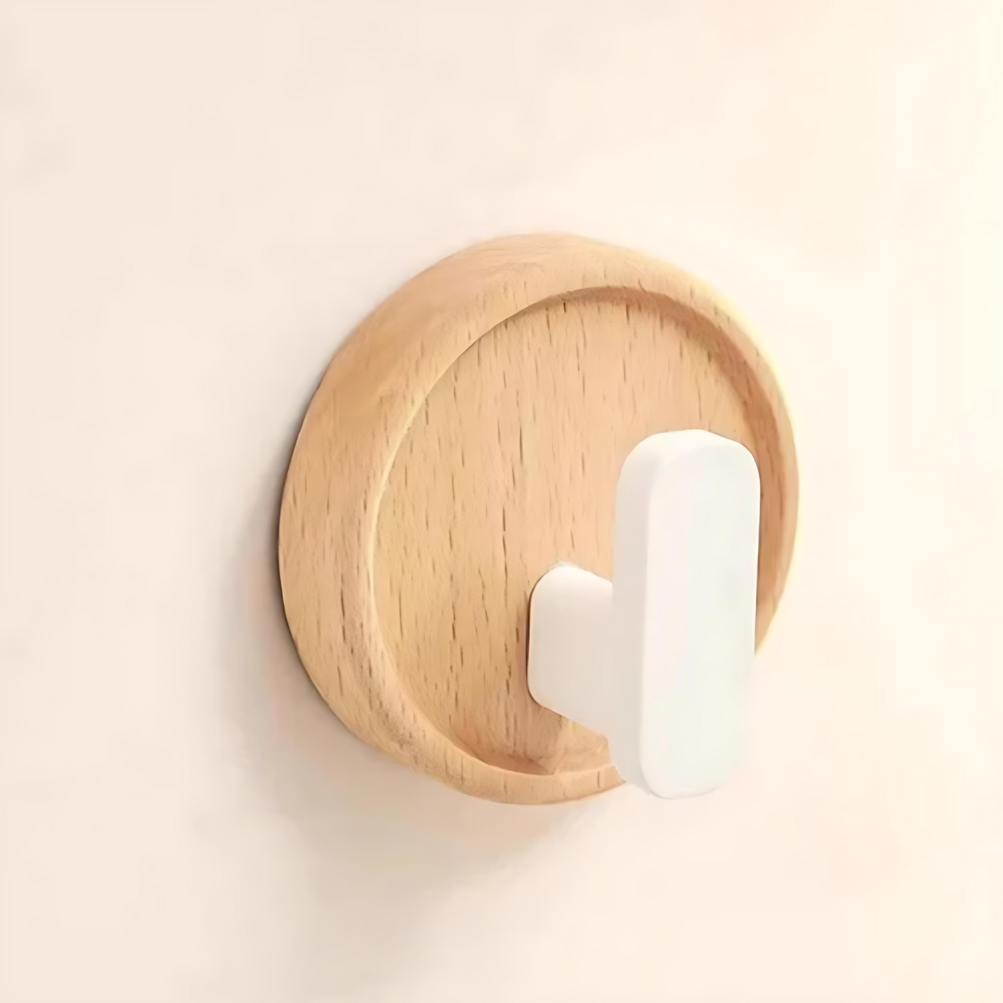 Wall Hook Solid Walnut Self Adhesive Single Hook