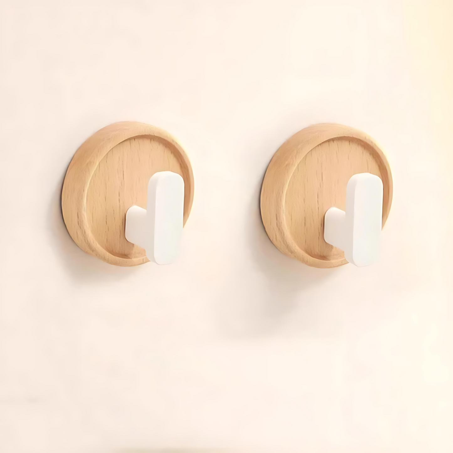 Wall Hook Solid Walnut Self Adhesive Single Hook