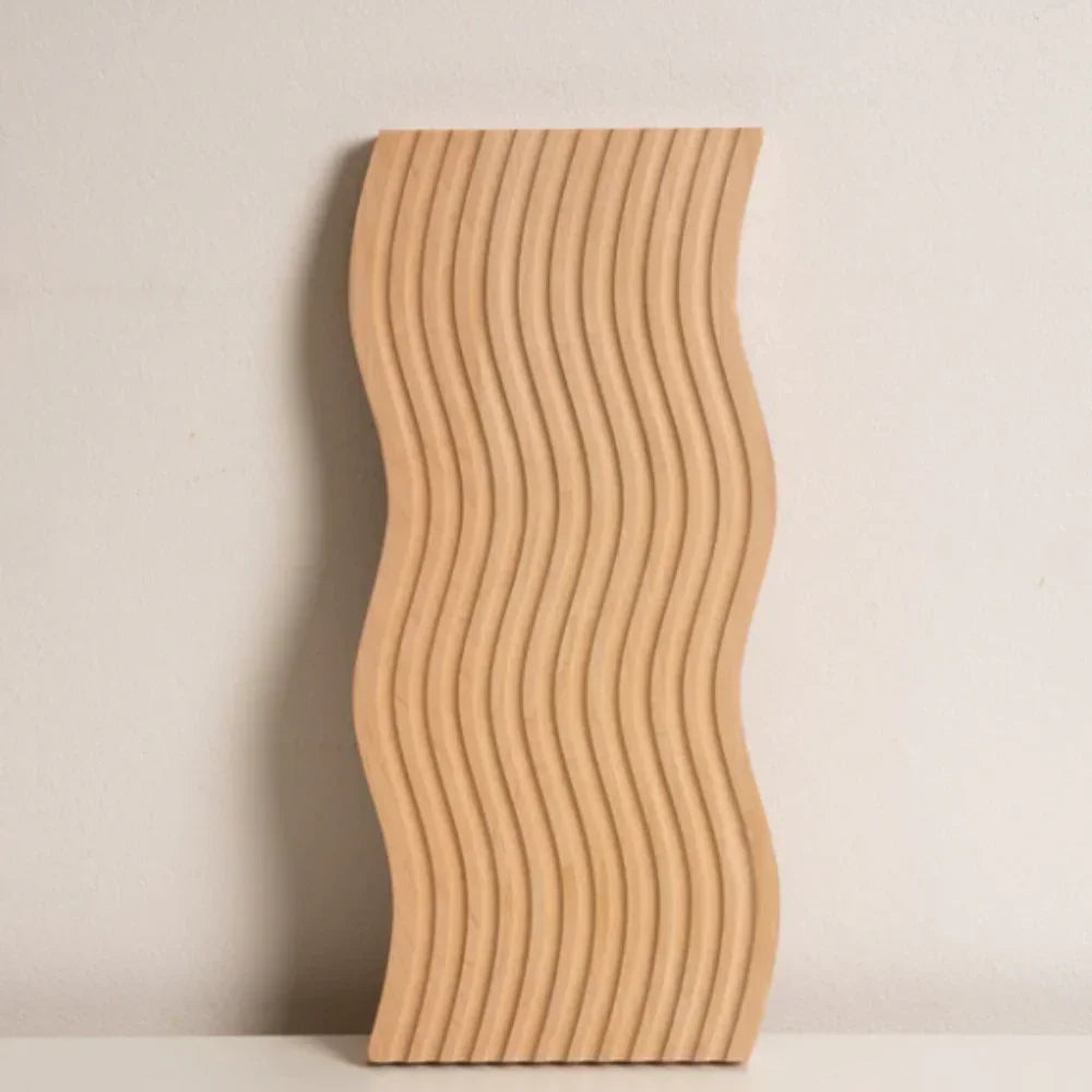 Serving Tray with Rippled Design Integrated Groove Polished Edges