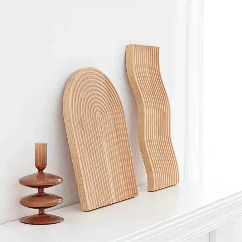 Serving Tray with Rippled Design Integrated Groove Polished Edges