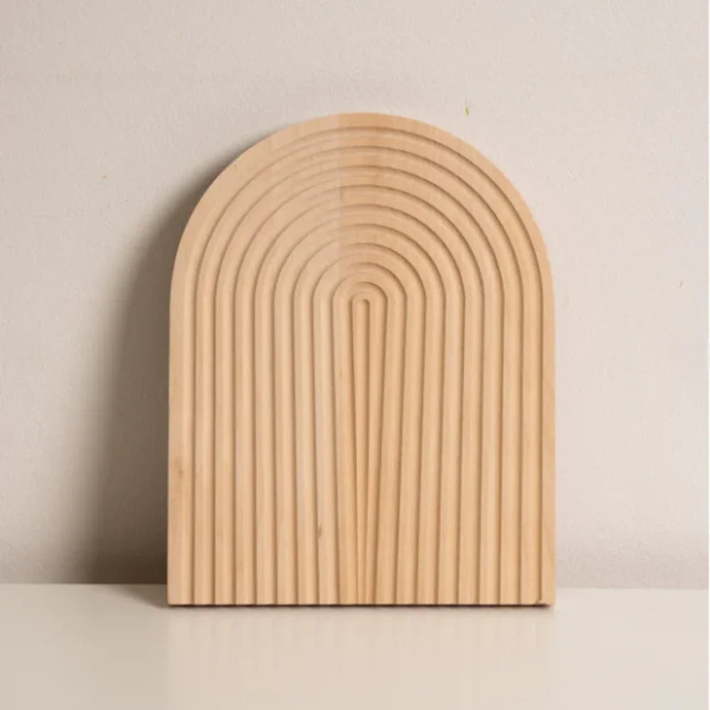 Serving Tray with Rippled Design Integrated Groove Polished Edges