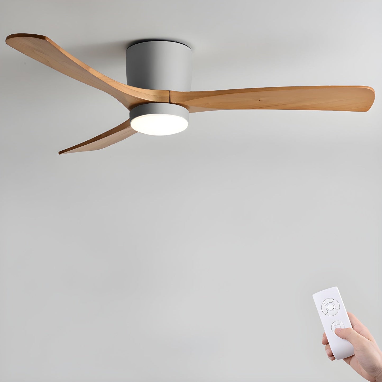 Wood Blade Ceiling Fan Ceiling Light With Remote Control