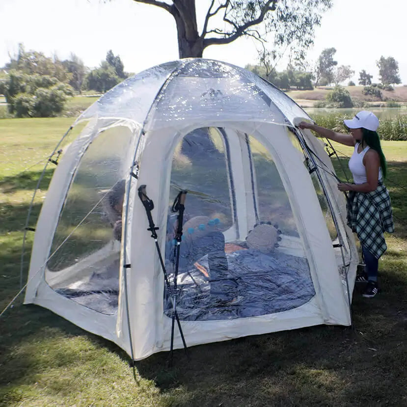 Nucleus Hexagon Dome Tent 4-6P with 6 Clear Windows + Clear Dome