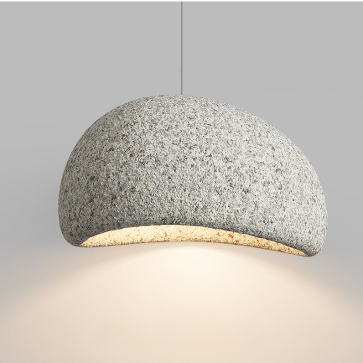 Wabi-Sabi Polystyrene Pendant Light With Spherical Dome Shade