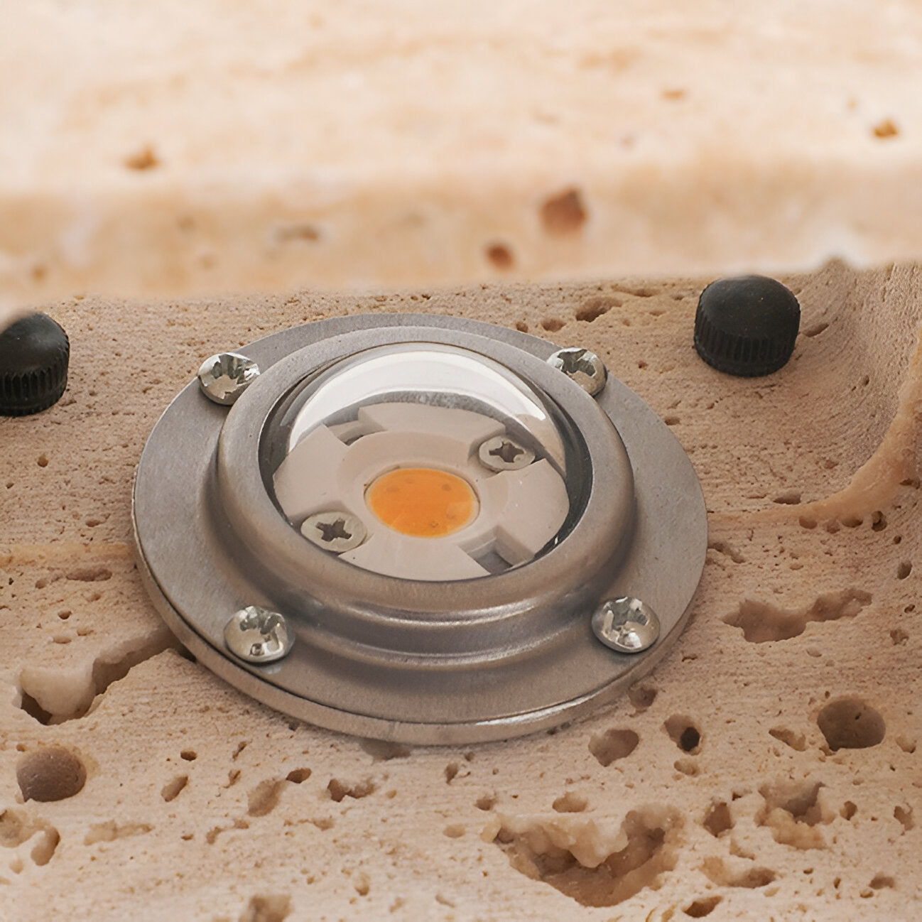 Minimalist Travertine Stone Outdoor LED Wall Light With Natural Cave Stone Shade