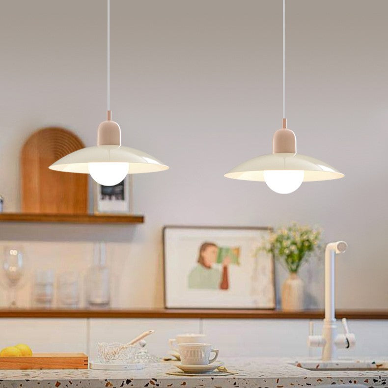 Bauhaus Minimalist Wrought Iron Pendant Light With Dome Shade