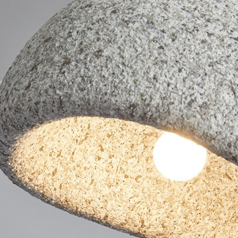 Wabi-Sabi Polystyrene Pendant Light With Spherical Dome Shade