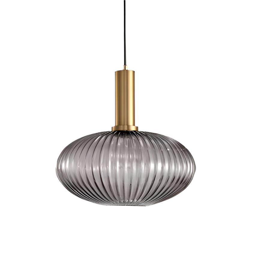 Retro Coloured Glass Pendant Light With Iron Fitting
