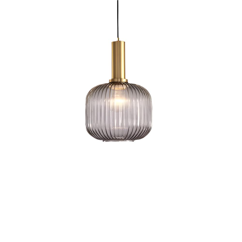 Retro Coloured Glass Pendant Light With Iron Fitting