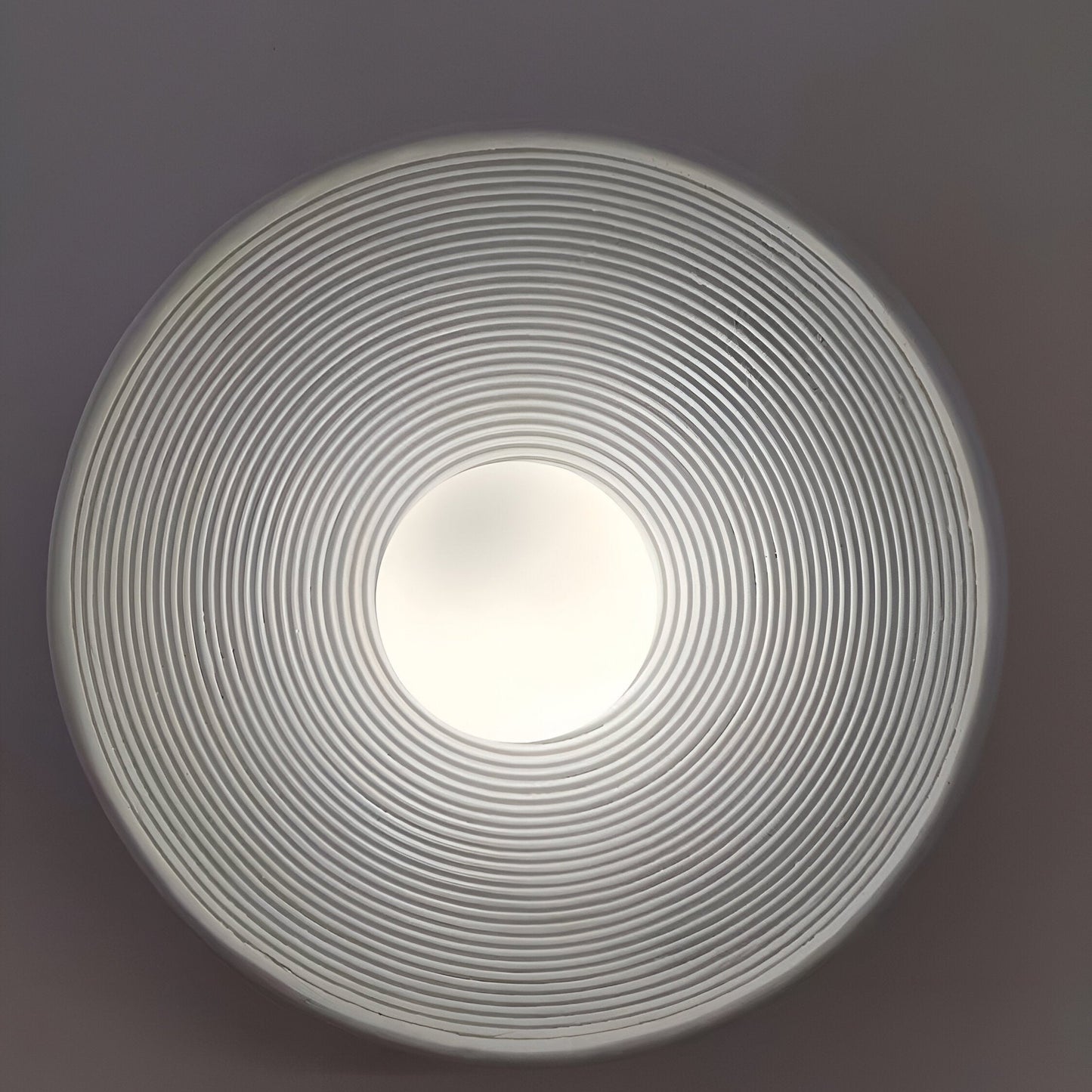 Retro Ceramic Disc Wall Light With Center Globe