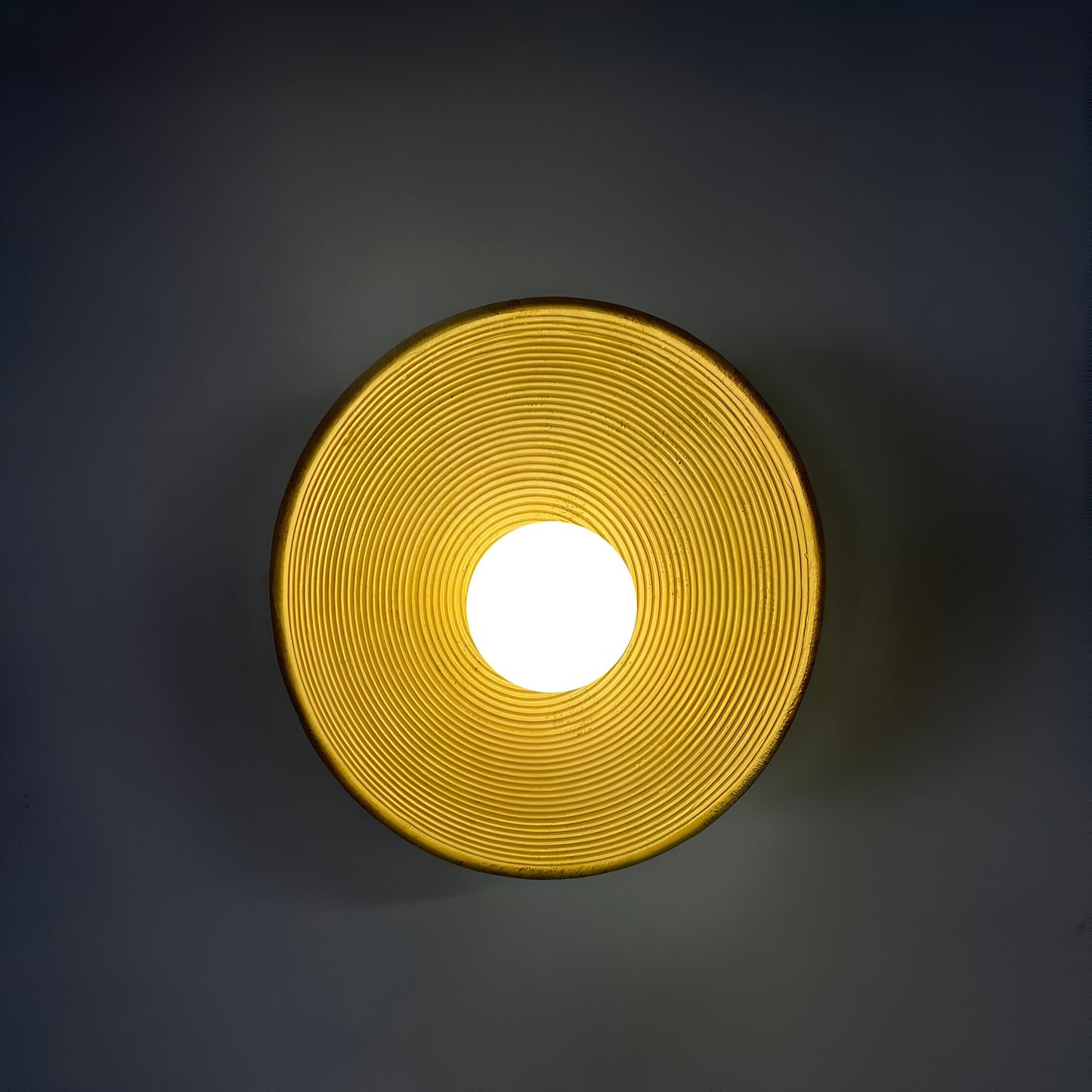 Retro Ceramic Disc Wall Light With Center Globe
