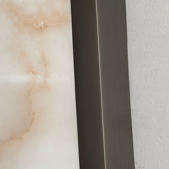 Minimalist Marble Tube Wall Light With Rectangular Backplate