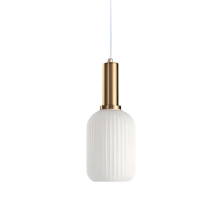 Retro Coloured Glass Pendant Light With Iron Fitting