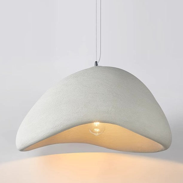 Japandi Cloud Pendant Light With Textured Polystyrene Shade