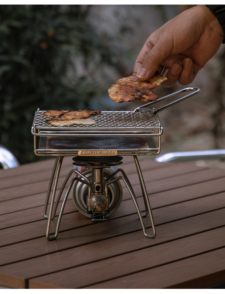 Campingmoon US-1312/1615 Toast Grill Net Portable Folding Stainless Steel Outdoor Camping Stove Accessories Bracket Barbecue Mount BBQ Toaster Bake Mesh