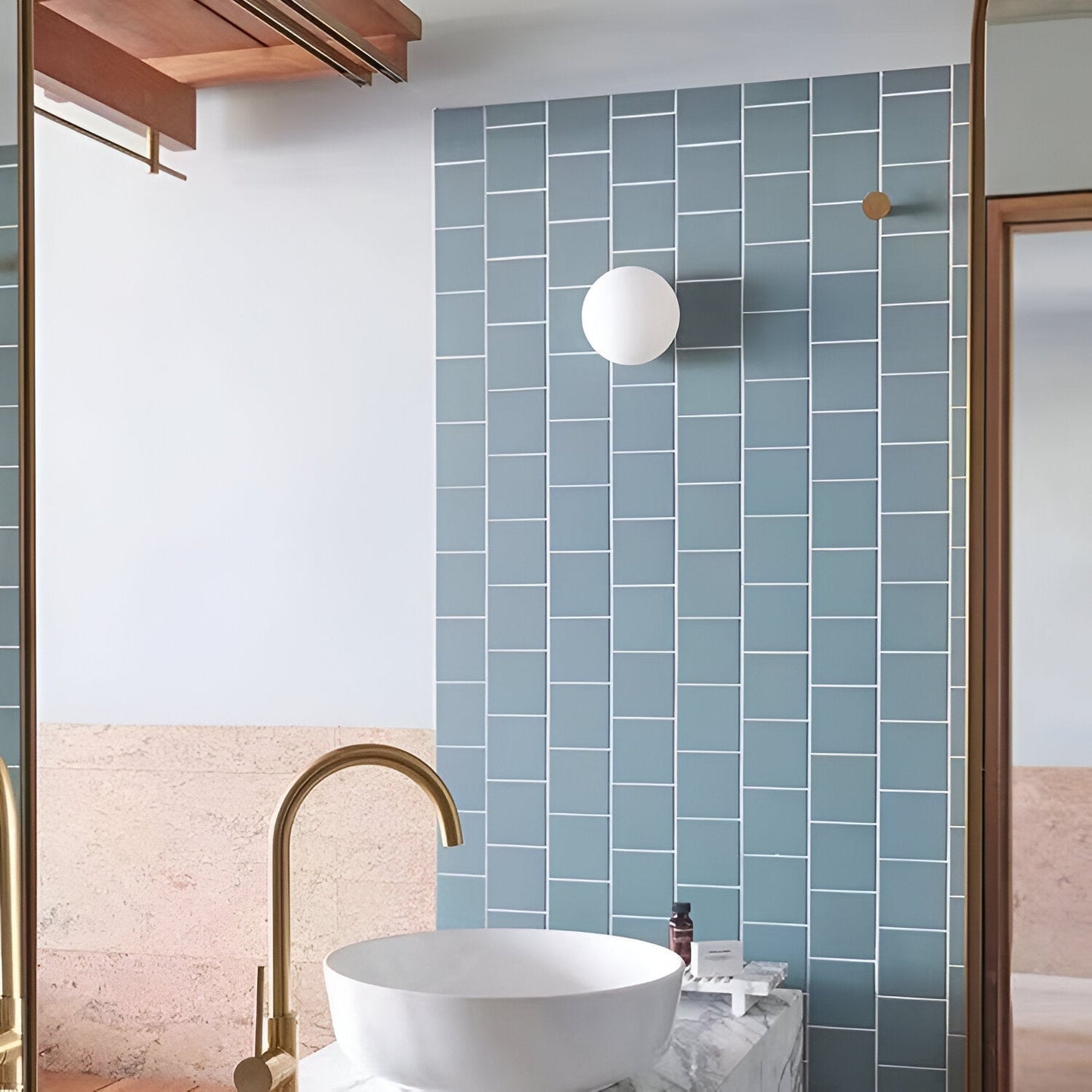 Minimalist Frosted Glass Wall Light LED Light With Iron Base