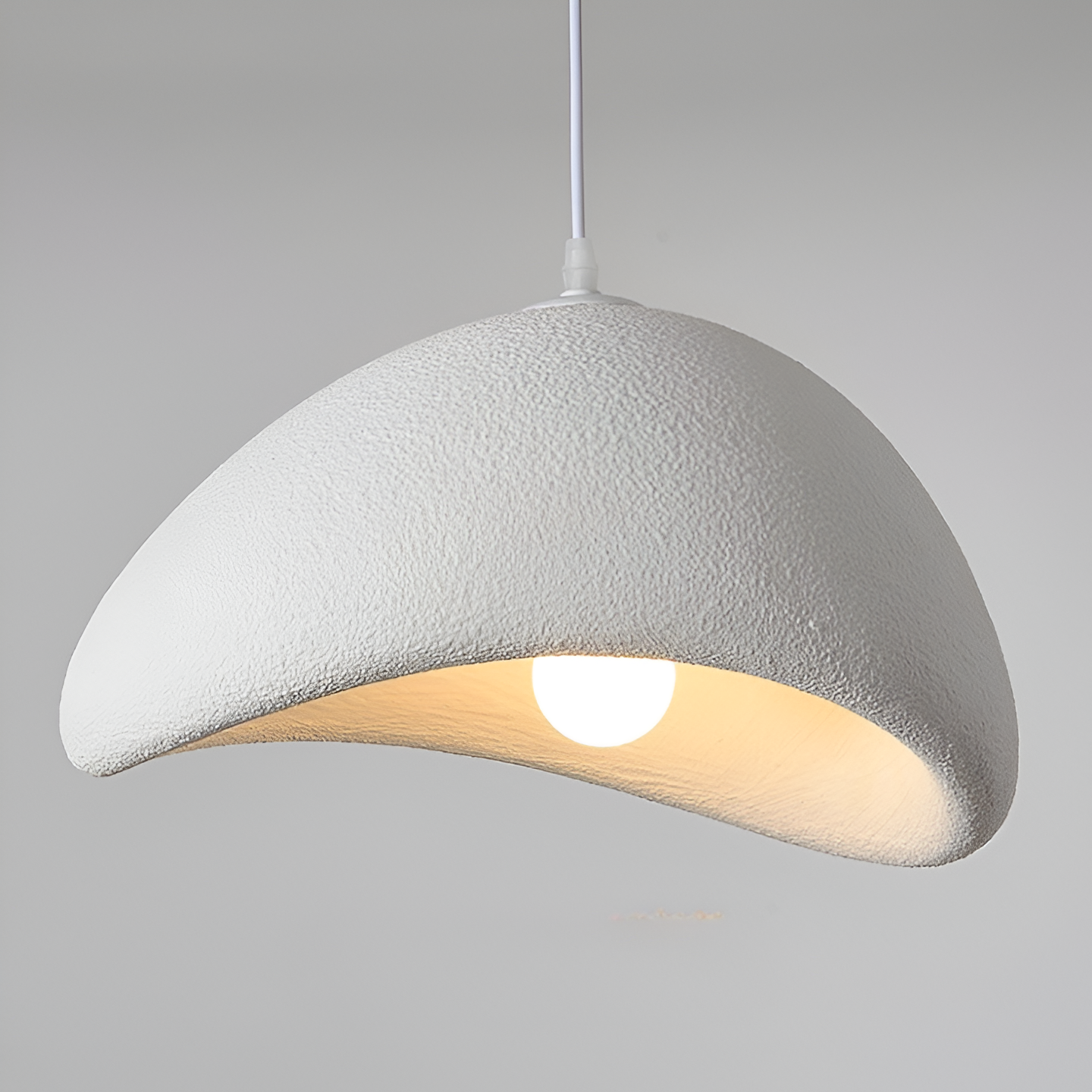 Japandi Cloud Pendant Light With Textured Polystyrene Shade